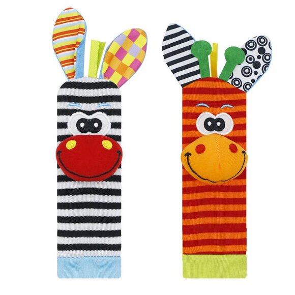 Infant bed bell baby kids plush Toddler Baby Handbell Ring Bell socks Toy Jungle - Picture 3 of 16